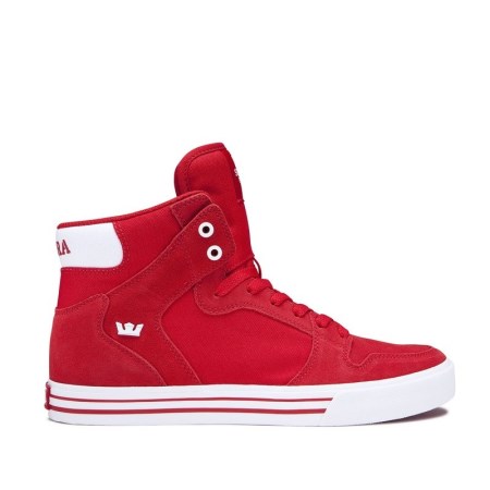 Supra Vaider Rød Høye Sneakers Dame [NO-2-R035]